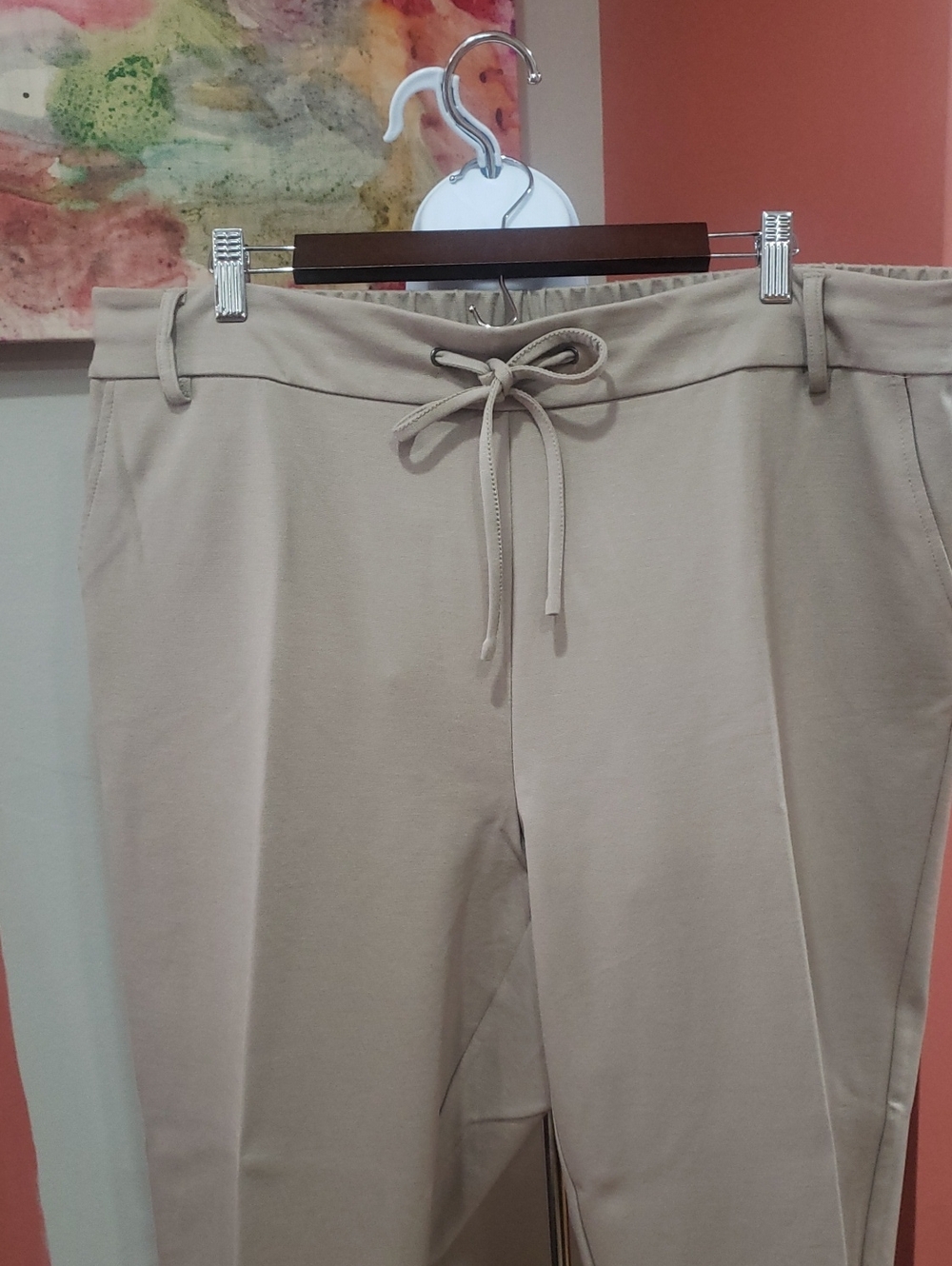 Jules & Leopold Women Light Beige Drawstring  Pull-on Trouser Pants